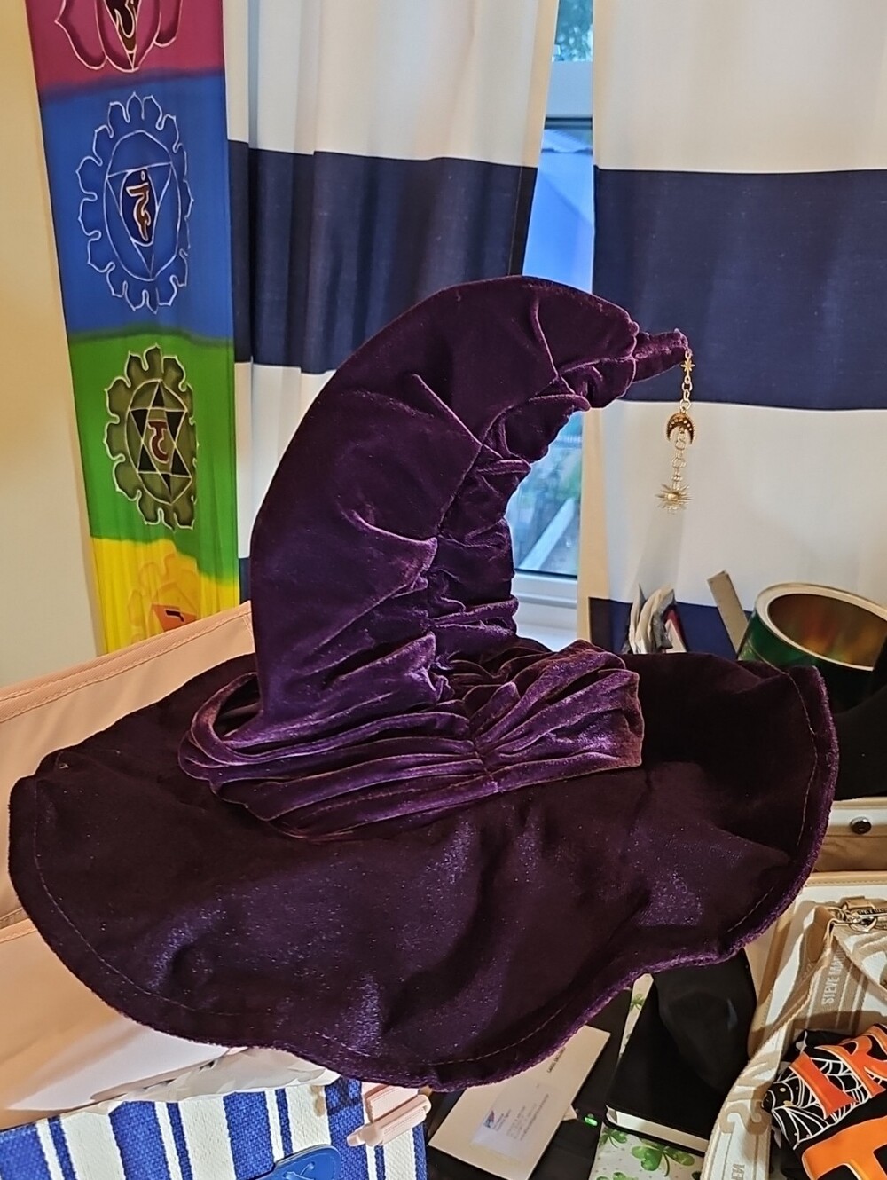 Spirit Purple Velvet Witch Hat with Star Charm